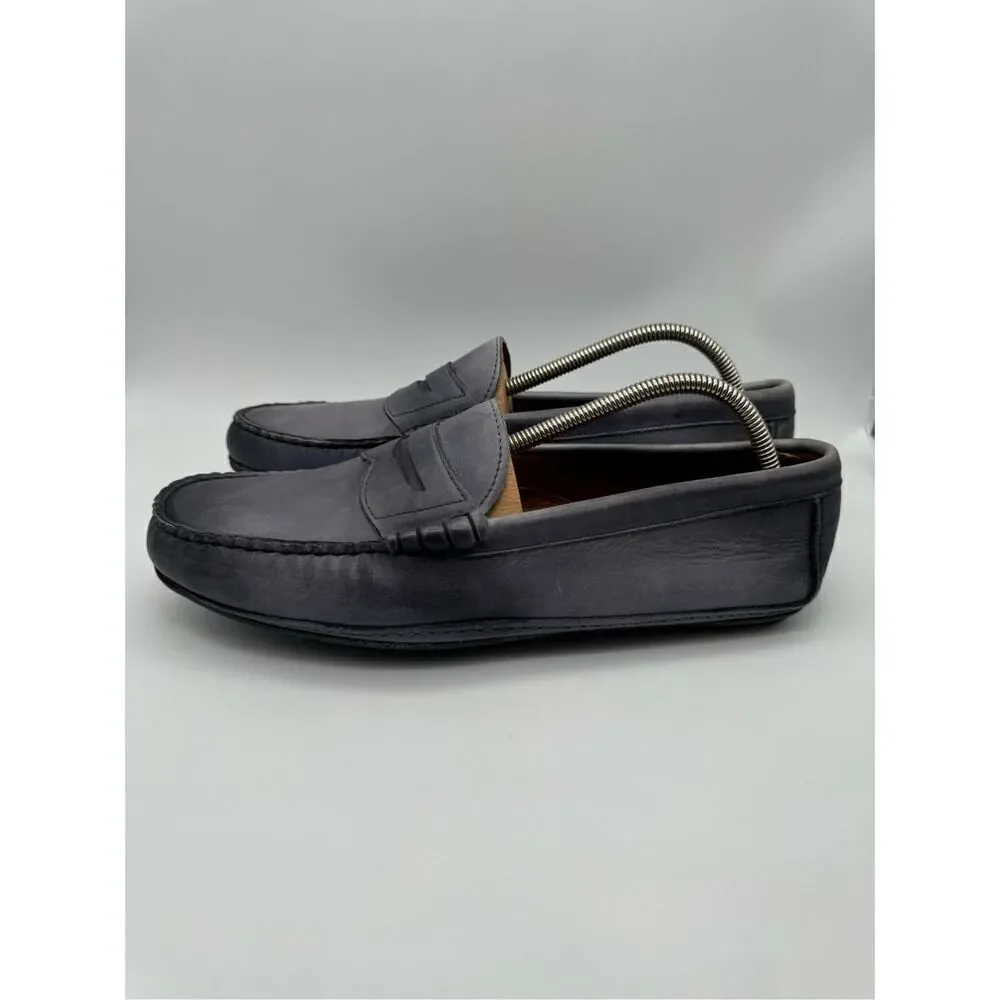 ALLEN EDMONDS Siesta Key Navy‎ Blue Leather Slip On Driving Loafers Size 11 D